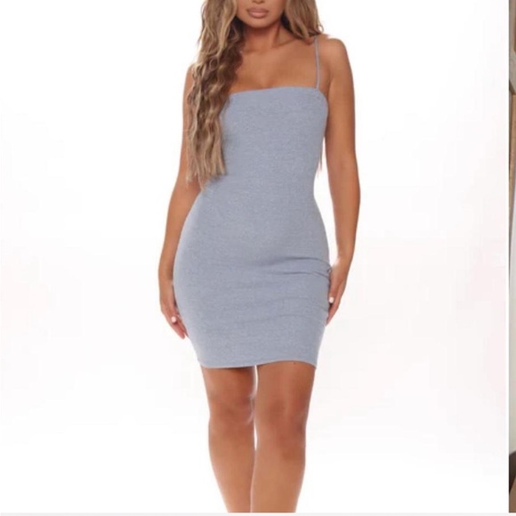Fashion Nova Gray Backless Dress - Picture 2 of 7